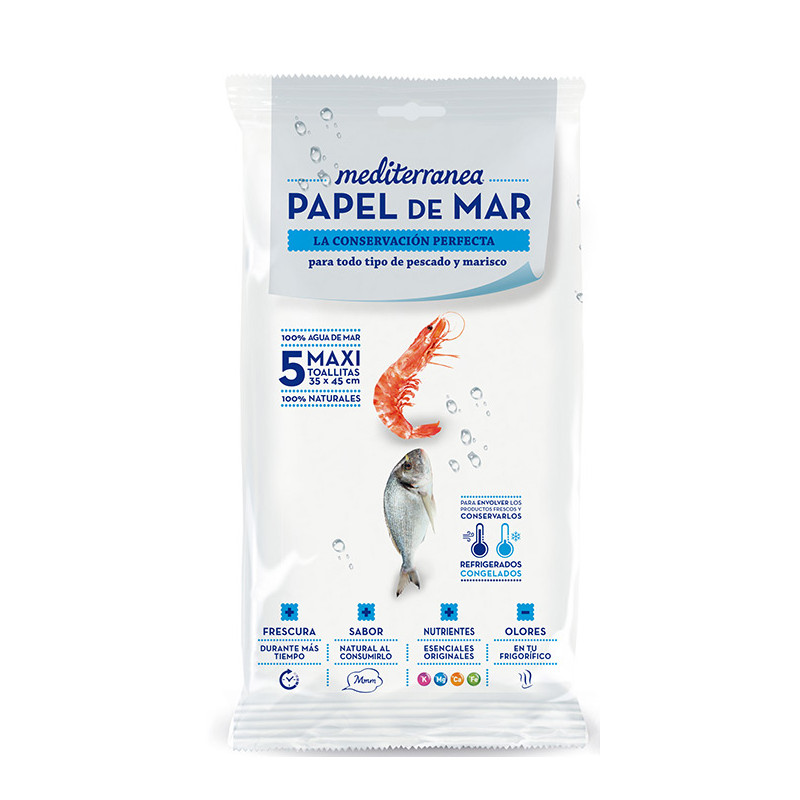 PAPEL DE AGUA DE MAR (PESCADOS Y MARISCOS) SOBRE 5un